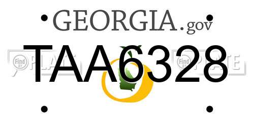 TAA6328 Georgia License Plate