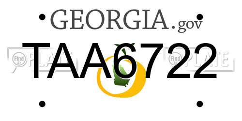 TAA6722 Georgia License Plate