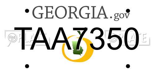 TAA7350 Georgia License Plate