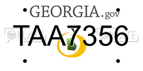 TAA7356 Georgia License Plate