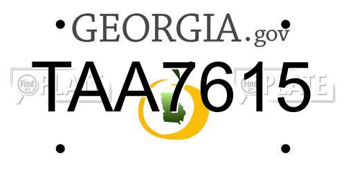 TAA7615 Georgia License Plate