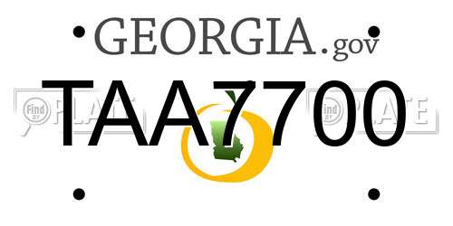 TAA7700 Georgia License Plate
