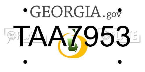 TAA7953 Georgia License Plate