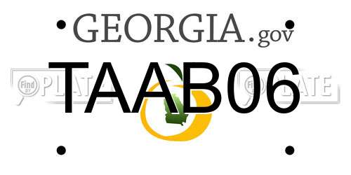 TAAB06 Georgia License Plate