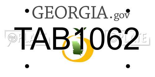 TAB1062 Georgia License Plate