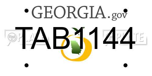 TAB1144 Georgia License Plate