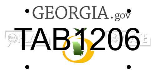 TAB1206 Georgia License Plate