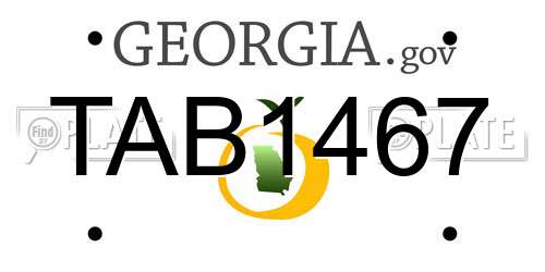 TAB1467 Georgia License Plate