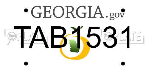 TAB1531 Georgia License Plate