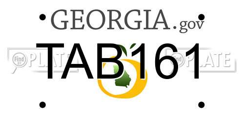 TAB161 Georgia License Plate