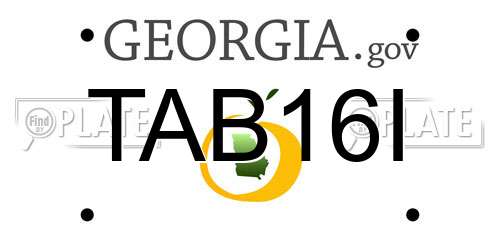 TAB16I Georgia License Plate