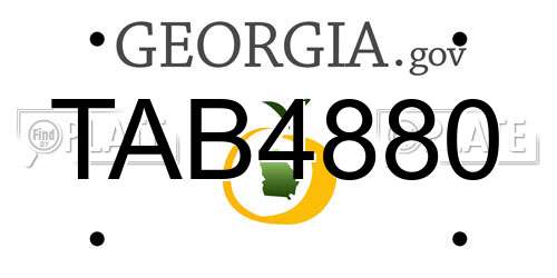 TAB4880 Georgia License Plate