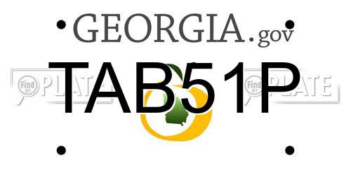TAB51P Georgia License Plate
