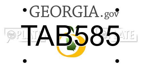 TAB585 Georgia License Plate
