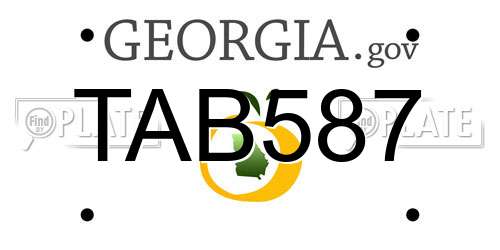 TAB587 Georgia License Plate