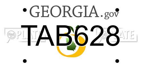 TAB628 Georgia License Plate