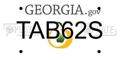 TAB62S Georgia License Plate