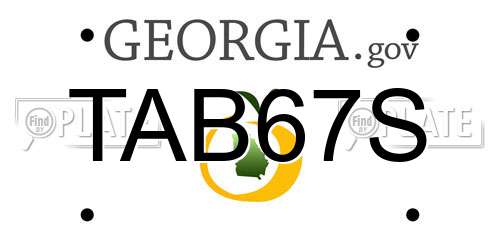 TAB67S Georgia License Plate