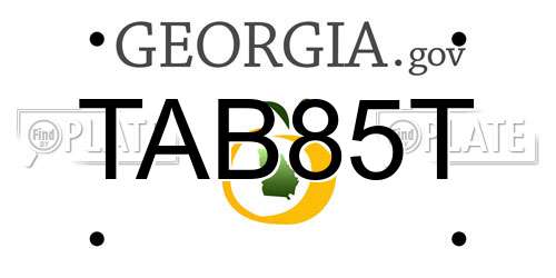 TAB85T Georgia License Plate