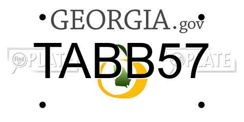 TABB57 Georgia License Plate