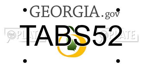TABS52 Georgia License Plate