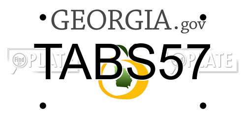 TABS57 Georgia License Plate