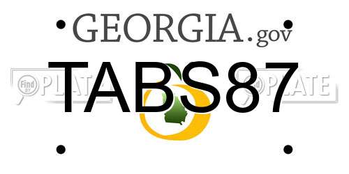 TABS87 Georgia License Plate