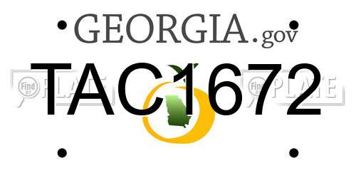 TAC1672 Georgia License Plate