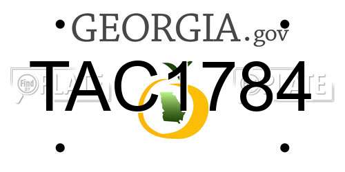TAC1784 Georgia License Plate