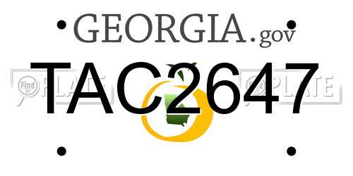 TAC2647 Georgia License Plate