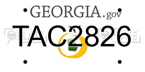 TAC2826 Georgia License Plate