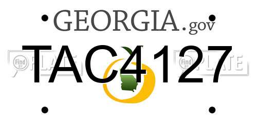 TAC4127 Georgia License Plate