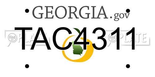 TAC4311 Georgia License Plate