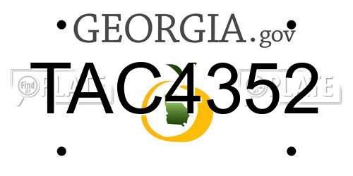 TAC4352 Georgia License Plate