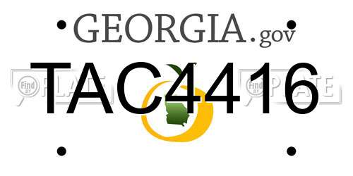 TAC4416 Georgia License Plate