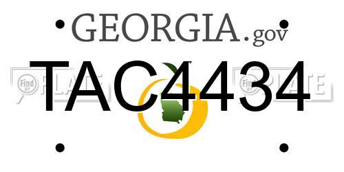 TAC4434 Georgia License Plate