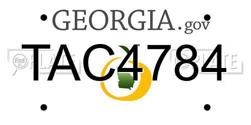 TAC4784 Georgia License Plate