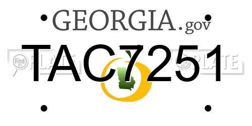 TAC7251 Georgia License Plate