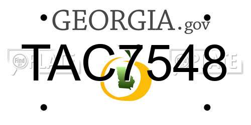 TAC7548 Georgia License Plate