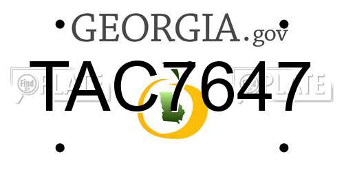 TAC7647 Georgia License Plate