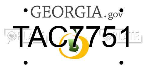 TAC7751 Georgia License Plate