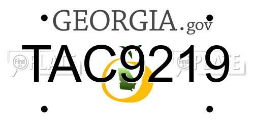 TAC9219 Georgia License Plate