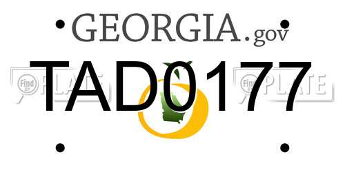 TAD0177 Georgia License Plate