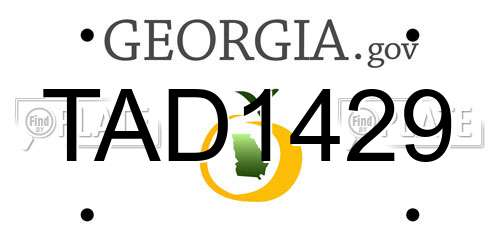 TAD1429 Georgia License Plate