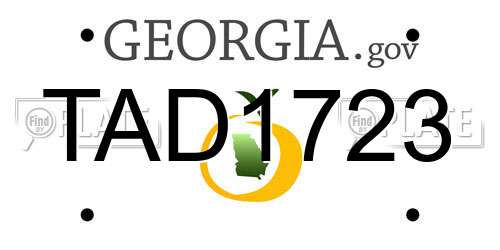TAD1723 Georgia License Plate