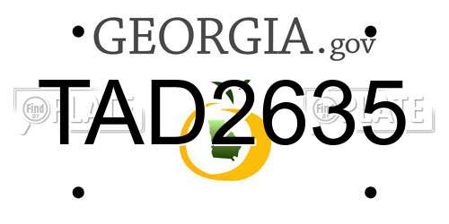 TAD2635 Georgia License Plate