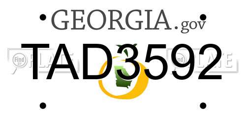 TAD3592 Georgia License Plate