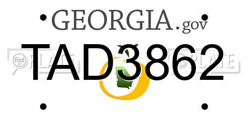 TAD3862 Georgia License Plate
