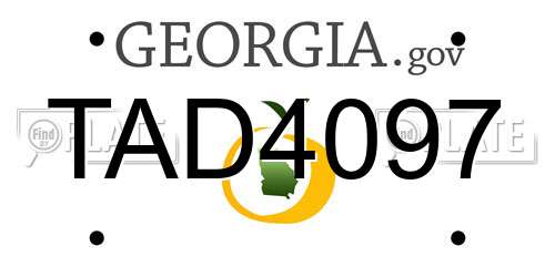 TAD4097 Georgia License Plate