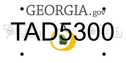 TAD5300 Georgia License Plate
